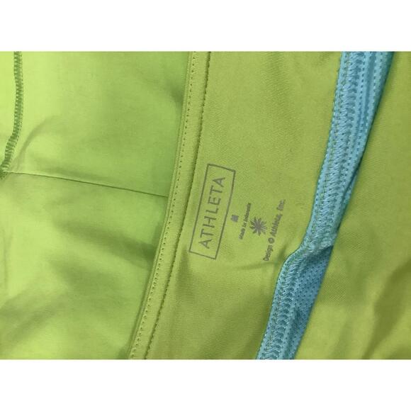 Athleta Lime Green Tennis Skort Pockets Turquoise Shorts M Athleisure Workout - Picture 5 of 5